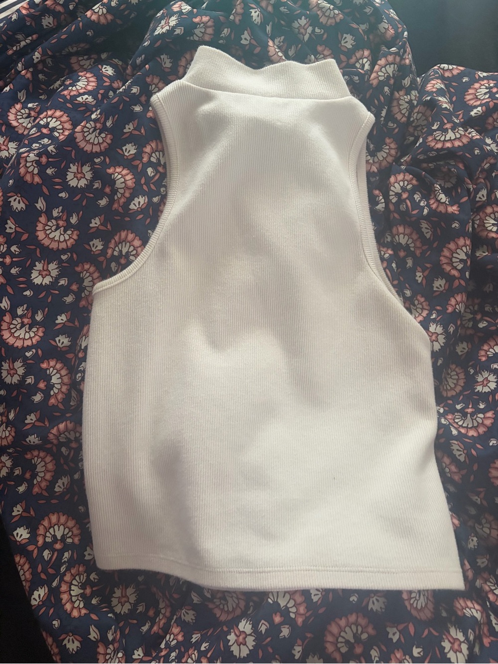 a new day White Ribbed Mock Neck Sleeveless Tank